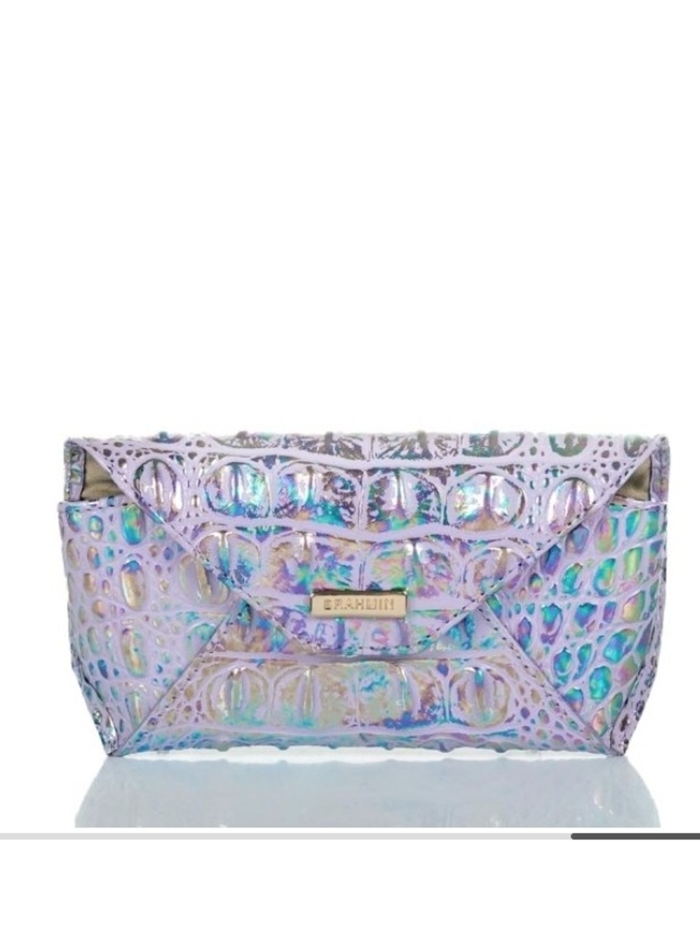 💜▪️ Brahmin ▪️rareMelbourne Iridescent Leather Eyeglass Case VIOLET WONDERLAND